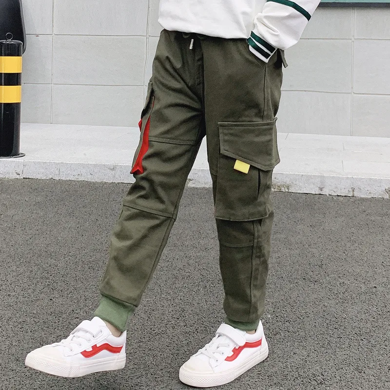 Штаны для мальчиков подростков детские комбинезоны весенние повседневные штаны