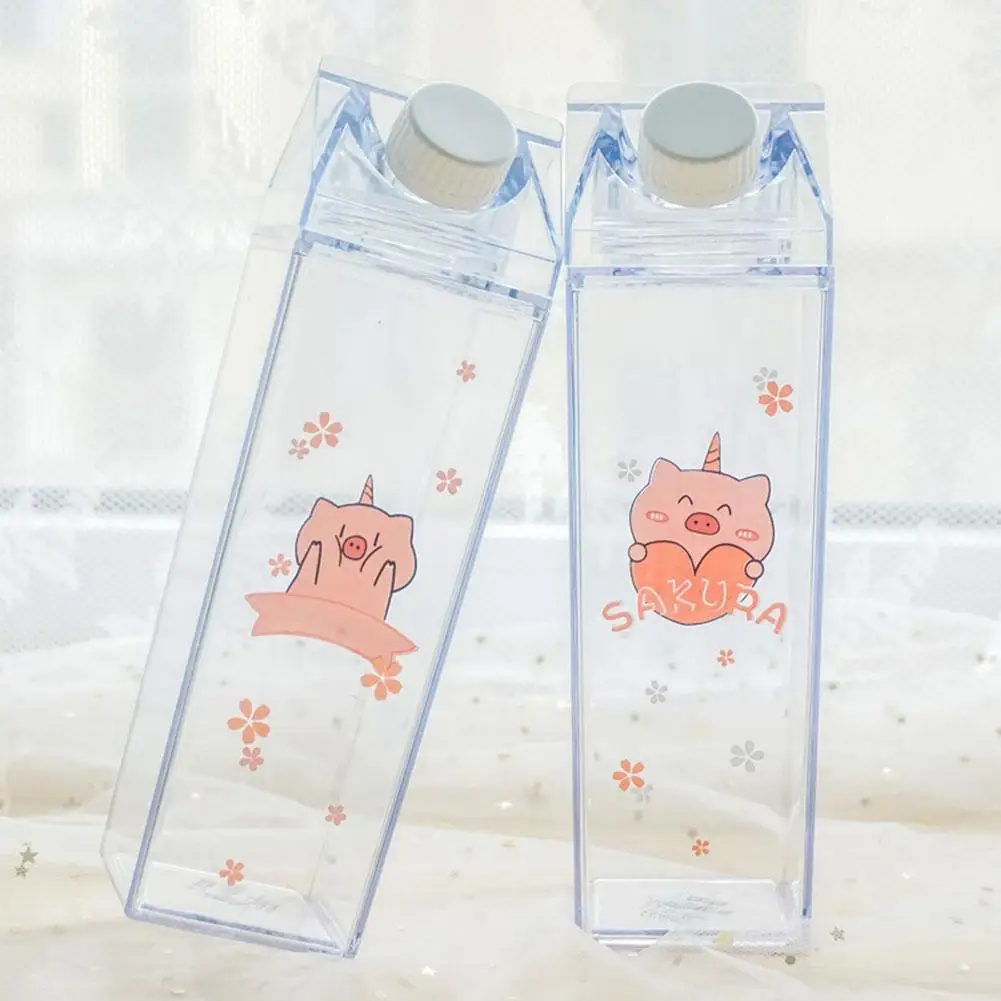 Уникальные Симпатичные Мини бутылки для воды коробка молока прозрачная
