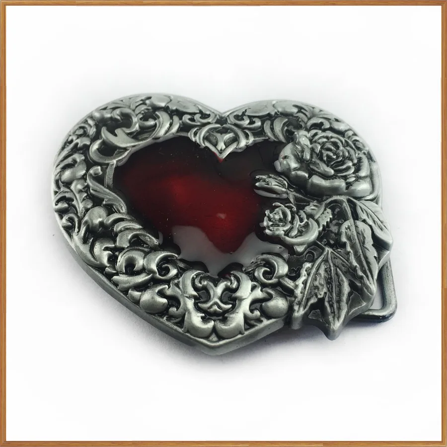 Buckleclub wholesale retro zinc alloy RED HEART jeans gift cowboy belt buckle FP-02241 for men 4cm width loop | Дом и сад