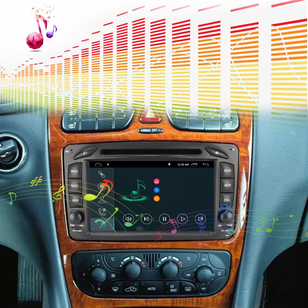 Eunavi 2 Din 7 'ɺndroid 10 автомобильный DVD для Mercedes Benz CLK W203 W208 W209 W210 W463 Vito Viano