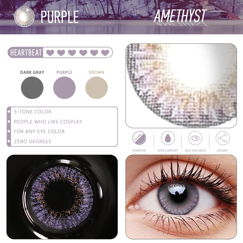 

NOVMAS- 2pcs/pair 3 Tone Series Colored Contact Lenses for eyes Colored Eye Lenses Color Contacts