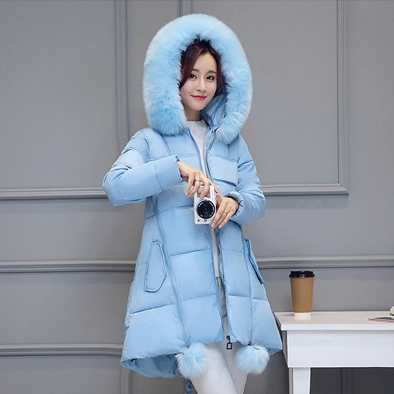 

Парка женская зимняя большого размера с капюшоном, Размеры S ~ 6XL