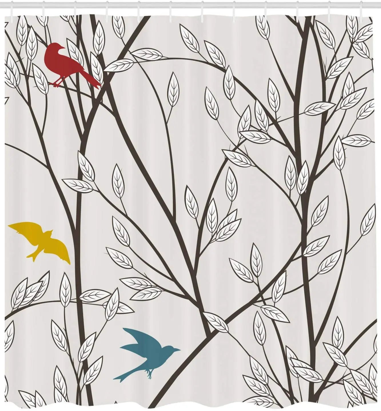 

Nature Bath Curtain Waterproof Shower Curtains Birds Wildlife Cartoon Like Image Curtain for Bathroom Home Decor