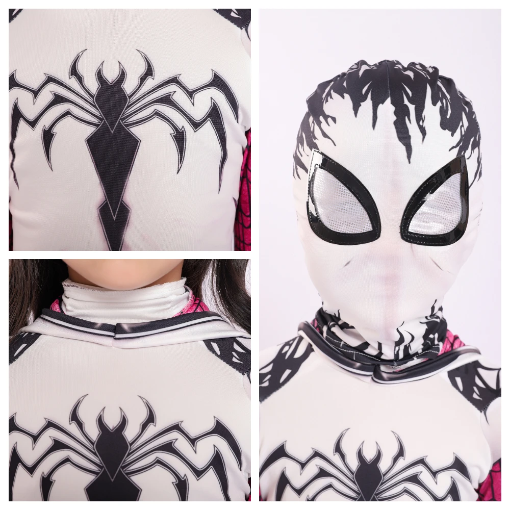 

2021 New Costumes for Girls Spider Cosplay Cloak Anime Jumpsuits Halloween Costume for Kids Birthday Gift