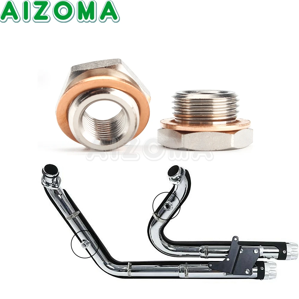 18 mm-12 mm Exhaust O2 Oxygen Sensor Spacer Pipe Reducer Adapter For Harley Touring CVO Dyna Super Wide Glide Softail XL |