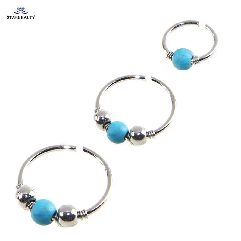 Кольцо для пирсинга носа серебристого цвета 6/8/10 мм | Украшения и аксессуары