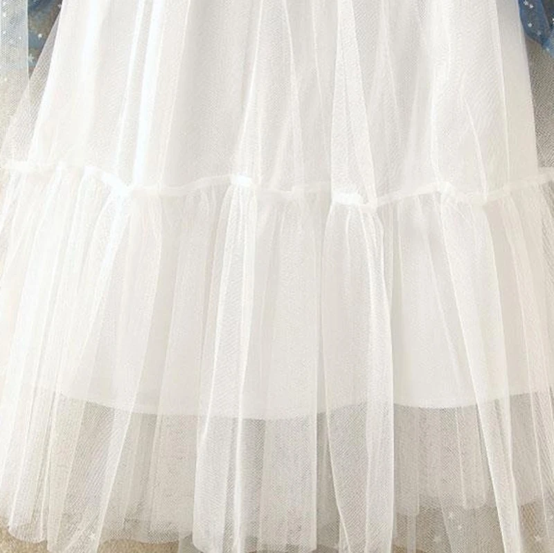 Длинная женская юбка из тюля 2019 весна лето расшитая блестками Звезда элегантная