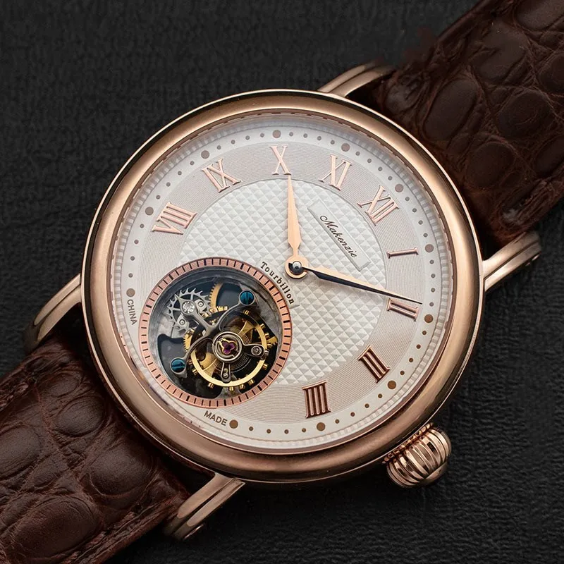 Сапфир Циферблат Мужские часы с турбийоном оригинальный ST8000 движение из