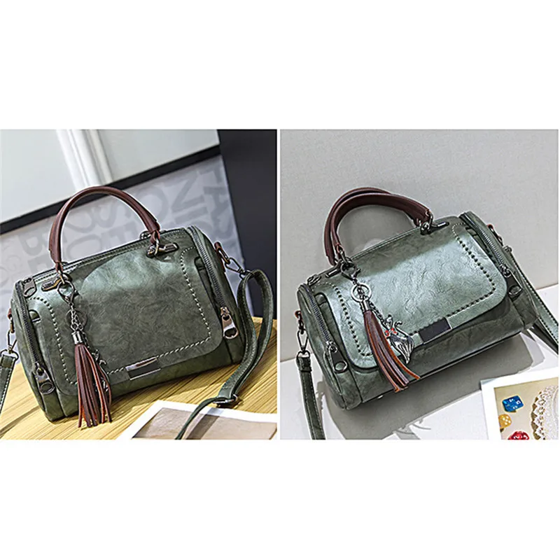 

2020 New Arrival Woman Vinatge Bag For Ladies PU Waterproof Handbag Female Tassels Zipper Crossbody Bags