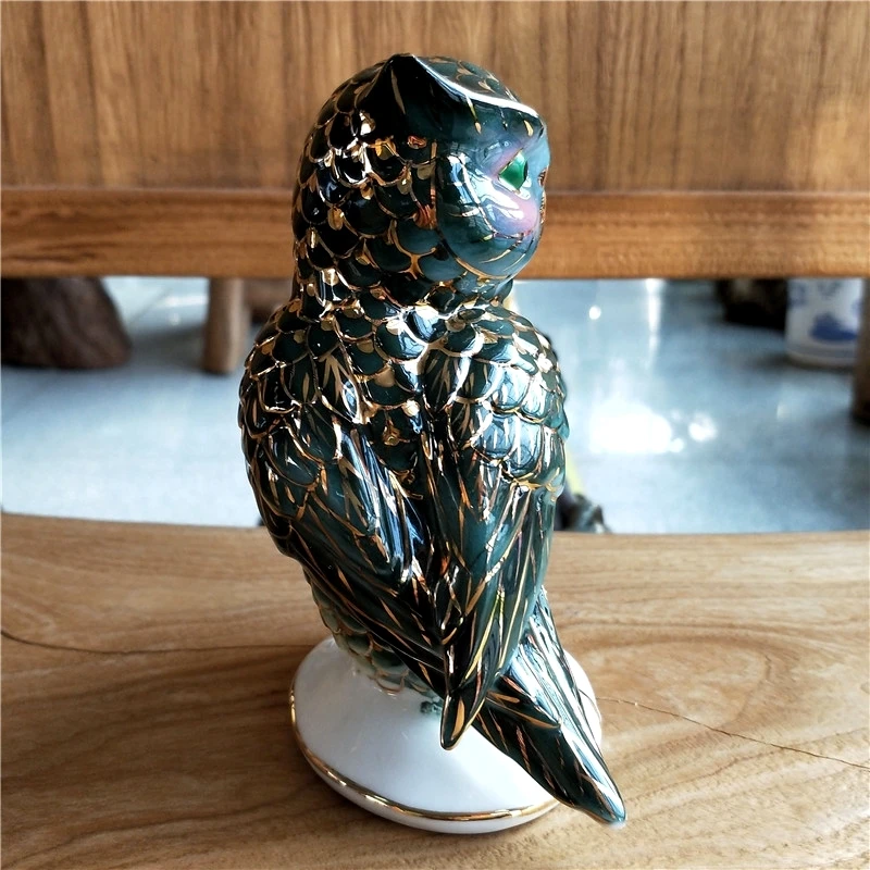 Фарфоровая миниатюрная Сова из позолоченной керамики Nighthawk фигурка малыша