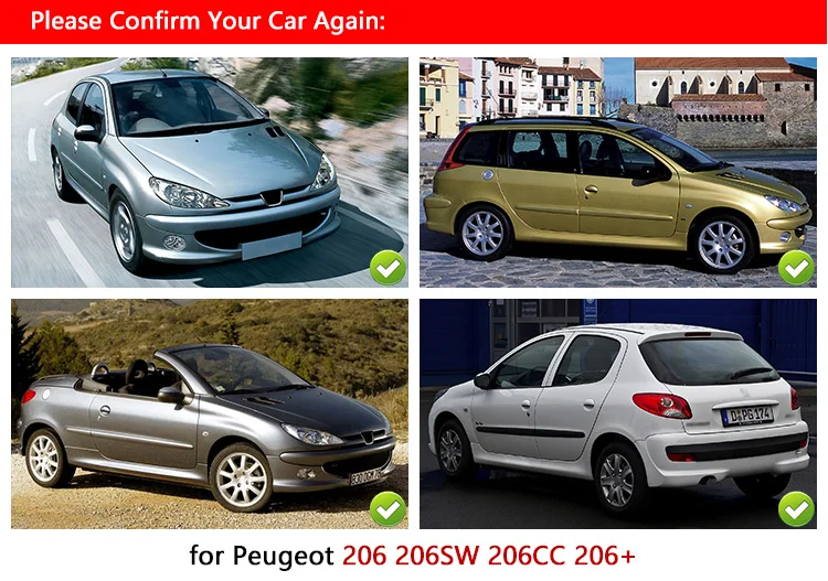 Chrome Handle Cover Trim Set For Peugeot 206 206+ 206sw 206cc Sedan 1998 1999 2002 2004-2006 08 09 107 2005-2011 13 14 BYD F0 | Автомобили