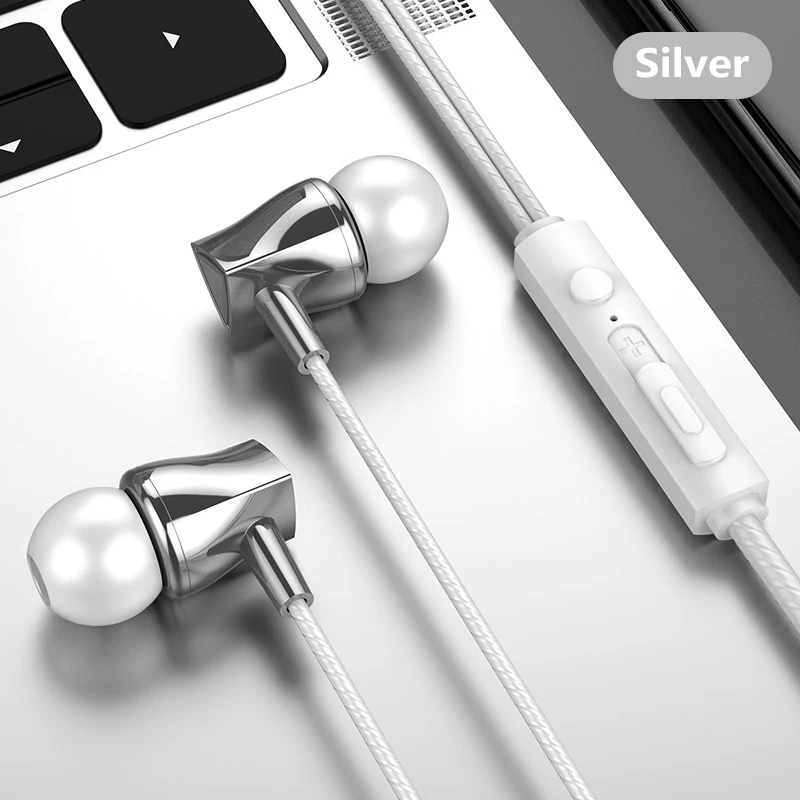

Wired Earphones 6D Stereo Sound Headphone 3.5mm AUX Jack In-Ear Earbuds Headset With Mic For Smartphones Tablets QBMY