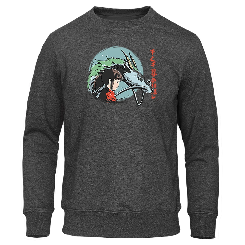 

Spirited Away Sweatshirts Hoodies Men Miyazaki Hayao Crewneck Sweatshirt Hoodie Harajuku Streetwear Japan Anime Movie Tracksuit