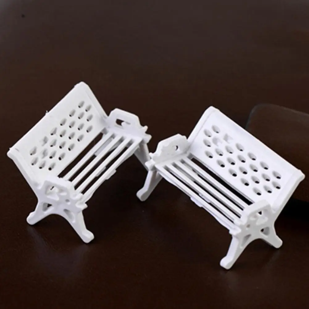 

2Pcs Mini Park Seat Bench Garden Ornament Miniature Craft Fairy Dollhouse Decor