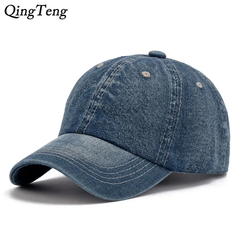 Washed Blank Vintage Men Denim Baseball Cap Brand New Solid Color Casual Jeans Hat For Women Brand Bone Leisure Dad Hats