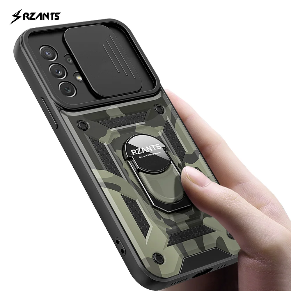 

Rzants For Samsung Galaxy A72 A52 A51 A71 A32 4G 5G Case Camouflage [Jungle tank] Ring Casing Lens Protection Military Cover