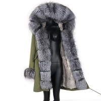 2021 winter jacket women long parka real rabbit fur coat 7xl waterproof natural raccoon fox fur collar hood warm streetwear