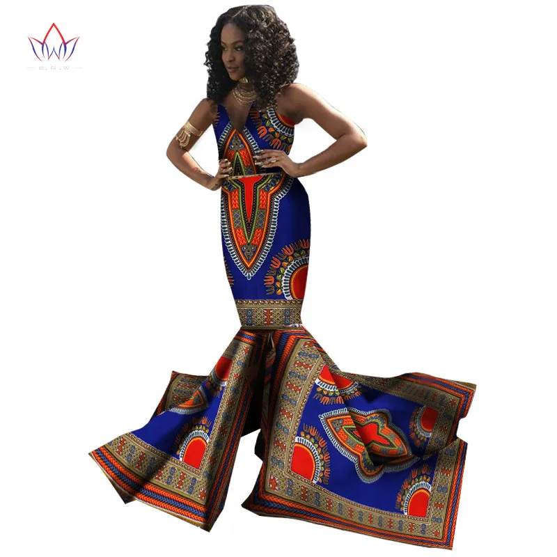African Bazin Riche Dresses For Women Brand Custom long Clothing Africa Wax fashion autumn winter dress female 2020 none WY1311