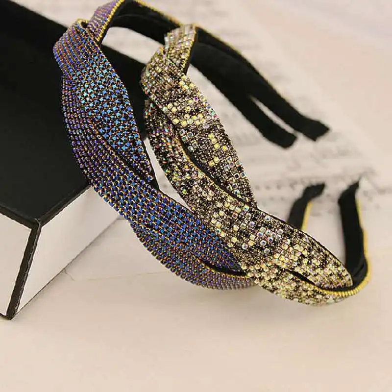 

Japanese Korean Girl Cute Headbands Crystal Rhinestone Distortion Hairbands for Girl Women Fashion Full Diamond Hair Accessories
