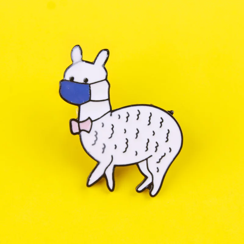 Мультфильм маски животных амулеты из сплава металла и цинка брошь в виде Мода