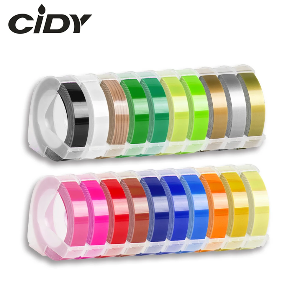 CIDY 1 шт. 9 мм 6 12 Dymo 3D пластиковая лента с тиснением для печати этикеток