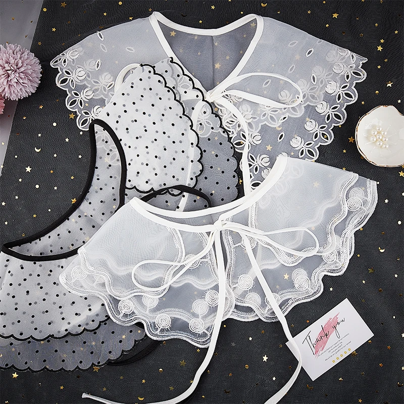 

Съемный воротник, ожерелье, шаль, женские аксессуары для одежды, кружевной фальшивый воротник, облако, плечи, искусственная фотография