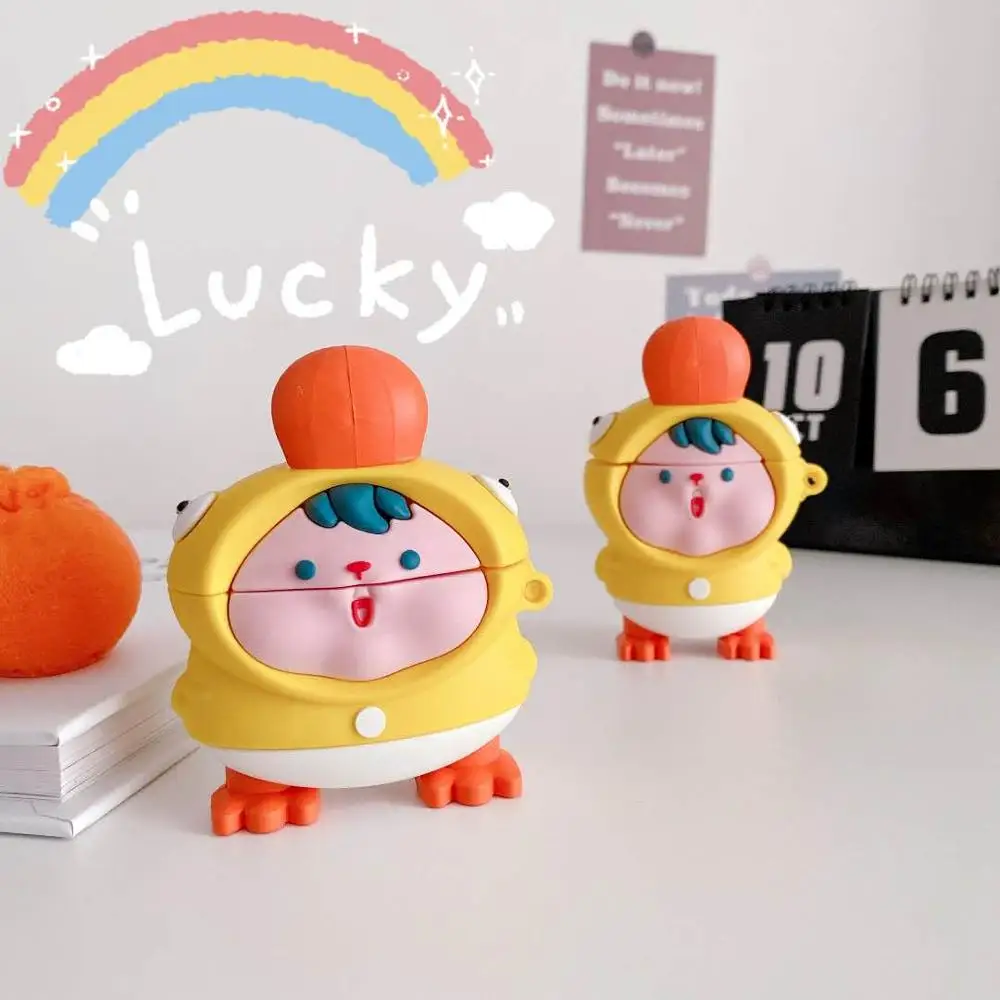 

Cute 3D Cartoon Duck For AirPods 1 2 Pro Charging Soft silicon Cover Wireless Bluetooth Earphone Case