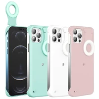for iphone 11 pro led illuminated selfie light cell phone case cover for iphone xr xs max 11 12 pro max ring light case cover