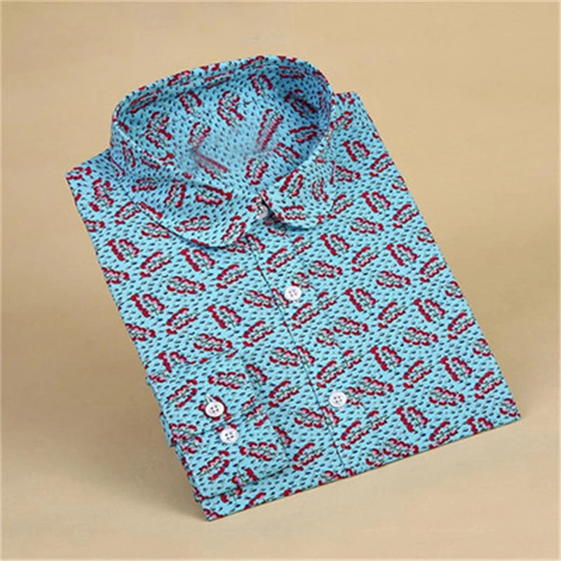 Dioufond хлопковые повседневные женские рубашки с принтом длинным рукавом блузки