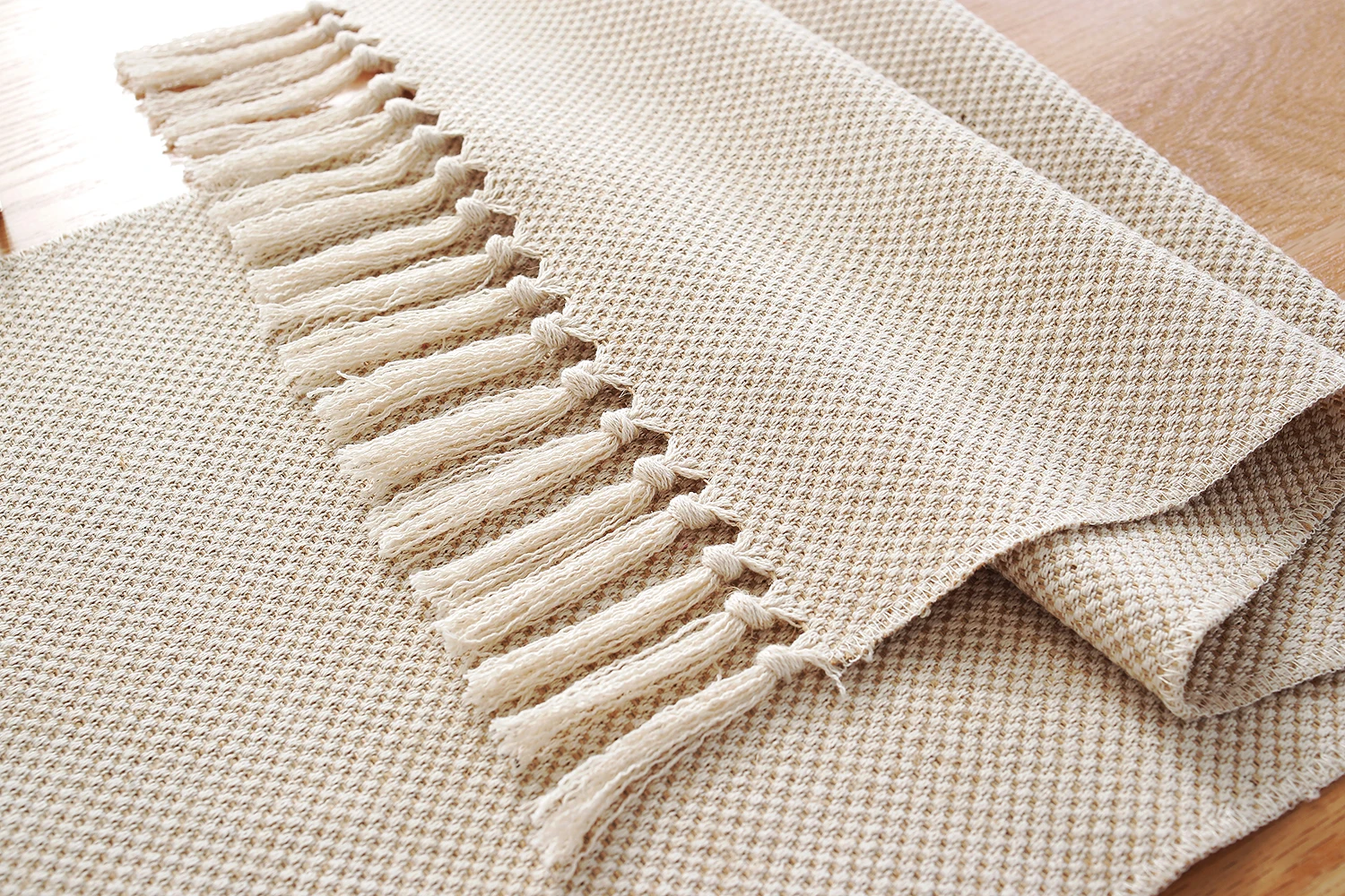 Скатерть из хлопка и льна в сельском стиле скатерть ручной работы с бахромой