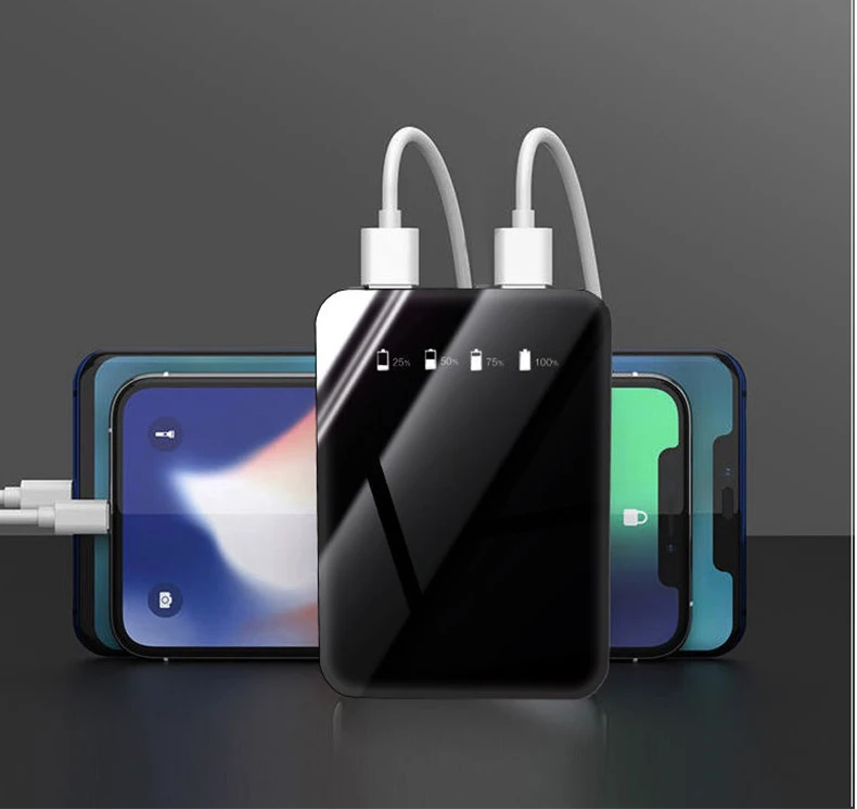 Внешний аккумулятор 30000 мА/ч, двойной USB, внешний аккумулятор для мобильного телефона, быстрая зарядка для iphone 7 11, xiaomi mi, портативное зарядное устройство mi ni, внешний аккумулятор