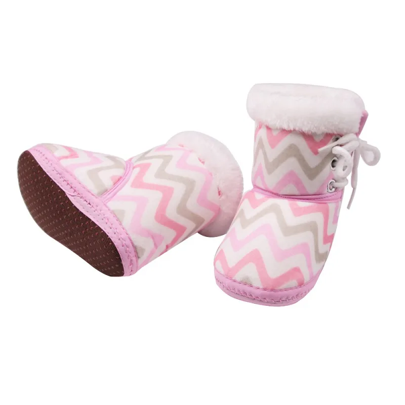 Зимняя детская обувь для новорожденных девочек и мальчиков с милым принтом