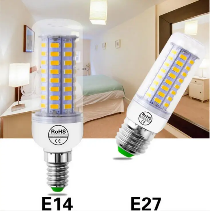 GU10 G9 LED Bulb High Brightness E27 E14 24 36 48 56 69 72 LEDS SMD 5730 Daylight Corn 220V Energy Saving led lamp | Освещение