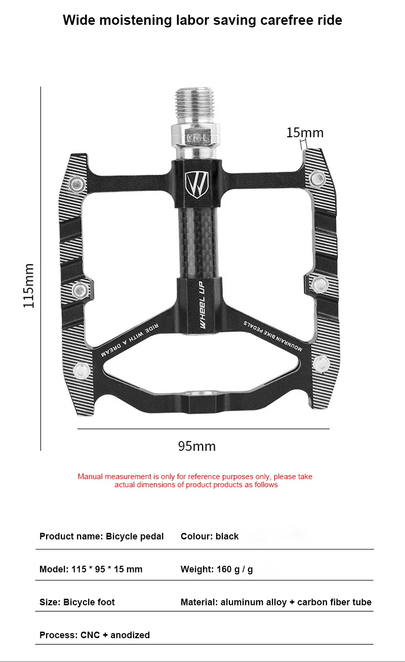 

1 PairMountain Bicycle Pedals 9/16 Inch Lightweight Aluminium Alloy 3 Sealed Bearings Flat Pedals For Road Bikes Scooters
