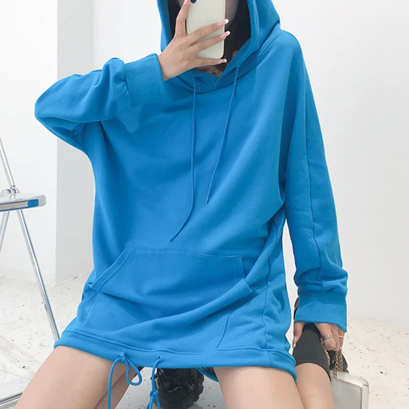 

SISPELL Hem Drawstring Adjustable Women's Sweatshirt With Hat Long Sleeve Loose Plus Sized For Feamle Casual Casual Sweatshirt
