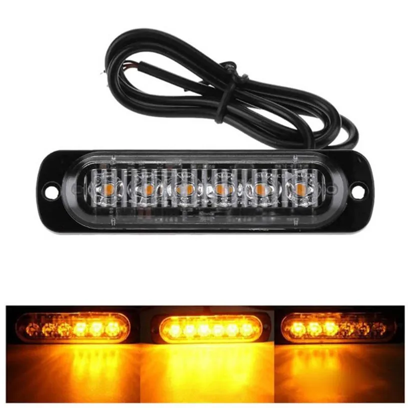 Strobe12-24V 18 Вт 6 LED тонкий флэш светильник бар грузовой автомобиль мото аварийный