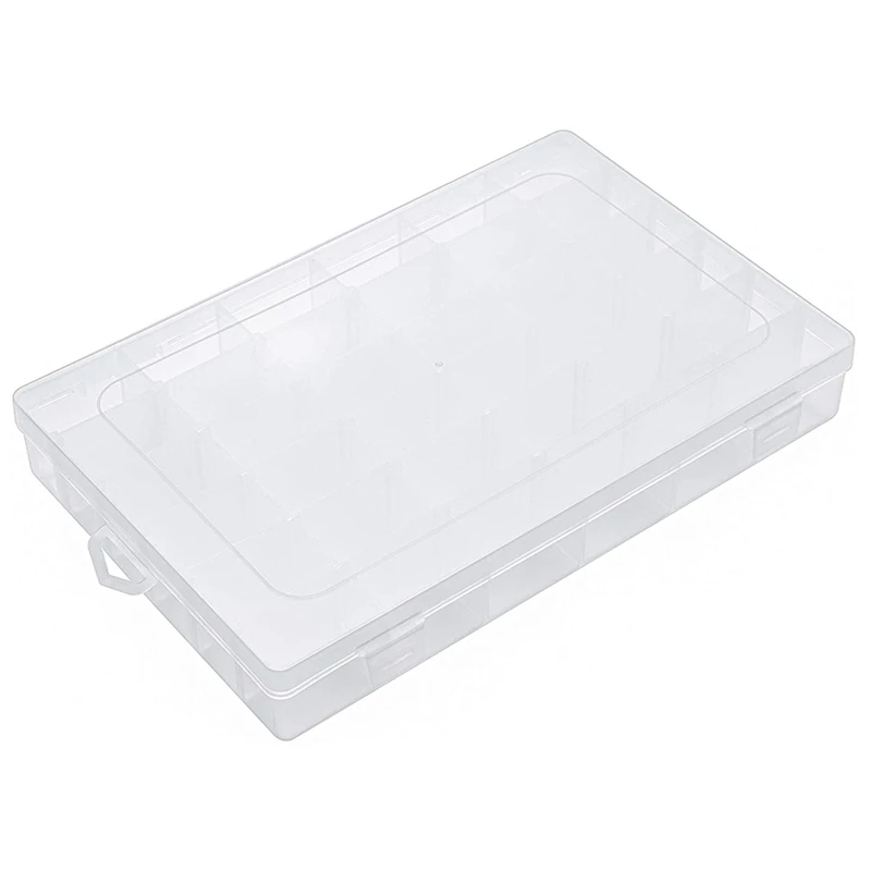 

Earring Box Storage Box Jewelry Storage Box Transparent Plastic 36 Compartments with Lid and Adjustable Partition(1Pcs)