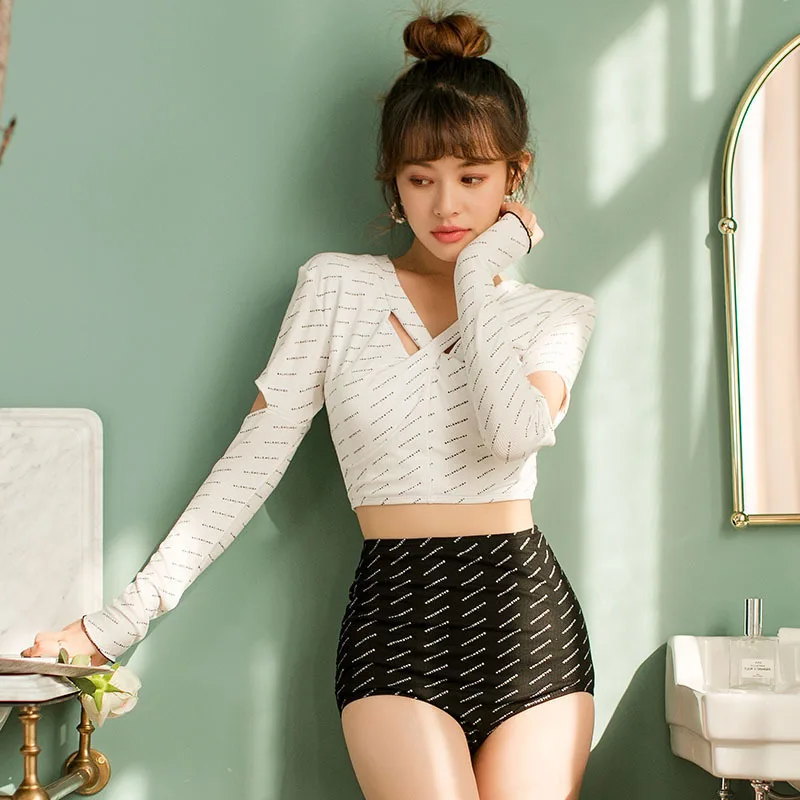 Купальник для подростков Женский раздельный купальный костюм из двух предметов