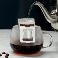 50pcs coffee cup filter bag thickened hanging ear portable hand pushed drip type coffee powder paper strainer