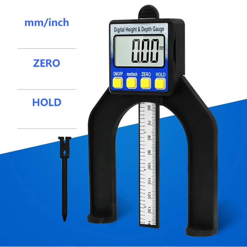 

Digital Display Height Gauge Electronic Depth Meter Ruler Woodworking Measuring Tools 0-80mm Range