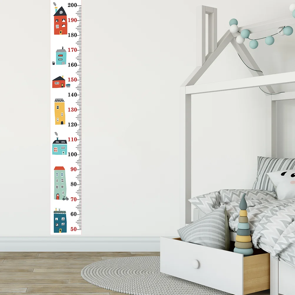 

Настенная картина с таблицей роста для детей, линейка для украшения детской комнаты, спальни (красочные дома)