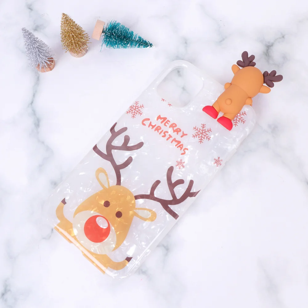 

Christmas Theme Snowflake Phone Cover TPU Phone Case Cartoon Pattern Protective Shell Compatible for iPhone 11 (6.1 Inch) (