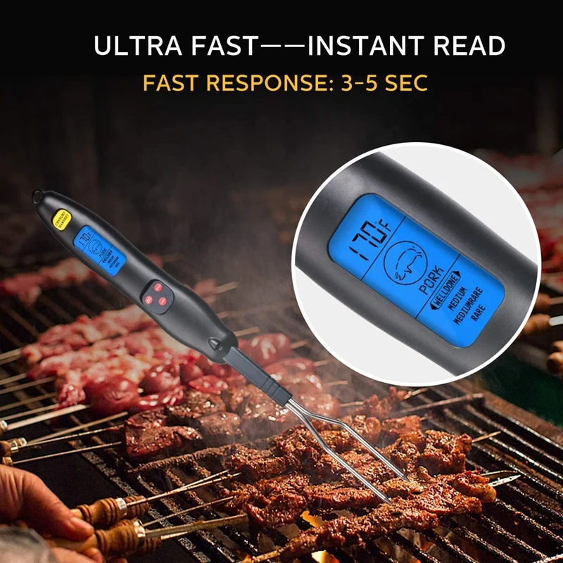 

Promotion! Meat Thermometer Instant Reading Barbecue Cooking Thermometer Suitable for Meat Digital Barbecue Fork Suitable