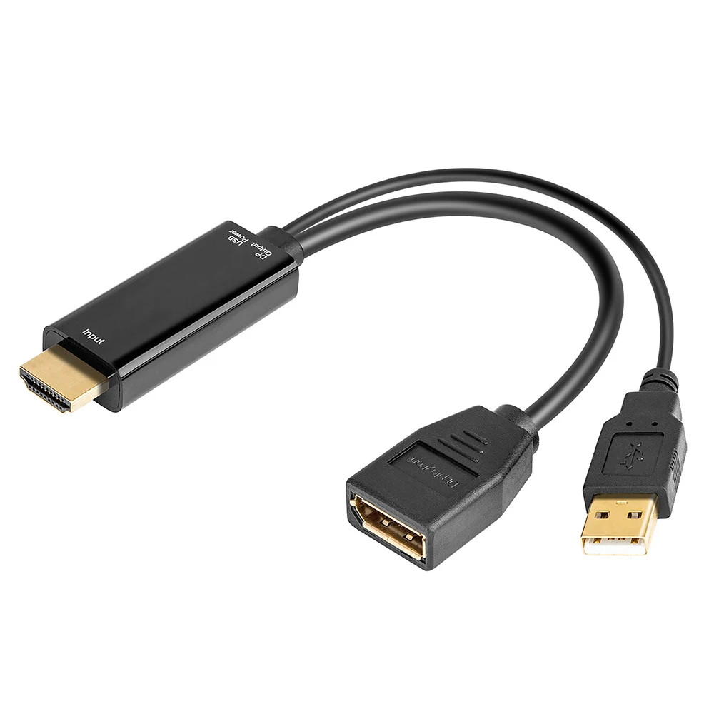 

Male Extension to DisplayPort Converter Cable With USB 2.0 HDMI-Compatible to DisplayPort Adapter UHD 4K HDMI-Compatible