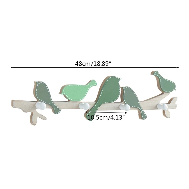 Деревянные птицы 4 крючка домашние декоративные крючки деревянный крючок для