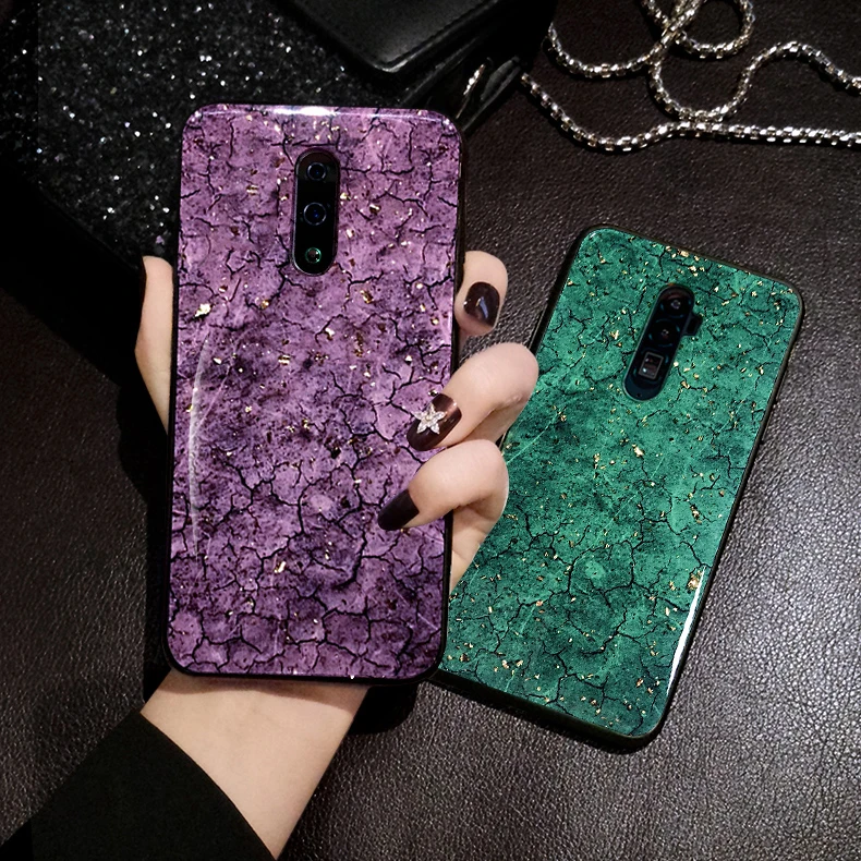 Для OPPO A9 A5 2020 чехол Роскошный силиконовый мраморный зернистый мишура модный