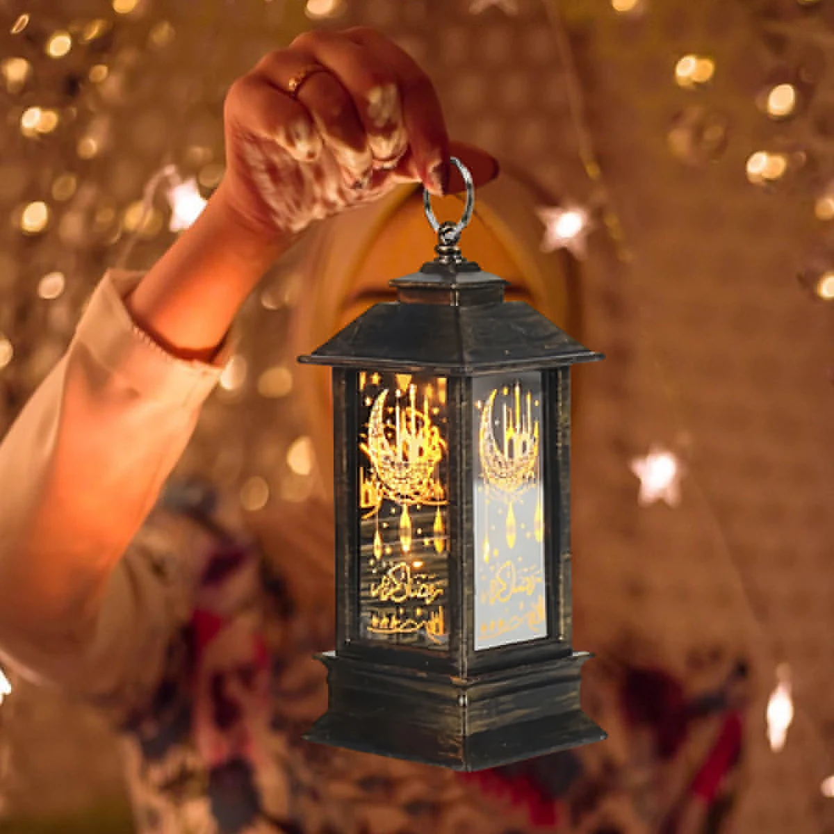 

LED Night Light Ramadan Lantern Lamp EID Mubarak LED Lights Ornaments Muslim Party Hanging Decor
