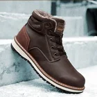 Новые зимние ботинки защитные и износостойкие мужские ботинки на подошве теплые и удобные зимние ботинки для прогулок Большие размеры 2021