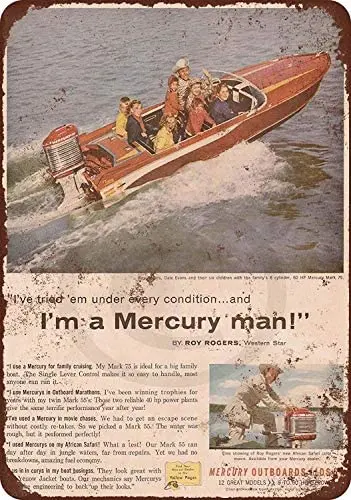 

1957 Mercury Outboard Boat Motors Retro Metal Tin Sign Plaque Poster Wall Decor Art Shabby Chic Gift Suitable 12x8 Inch