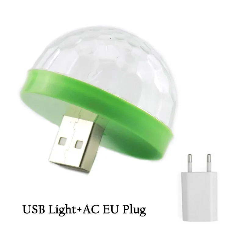 Light with EU Мини-дискотека, светодиодный, портативный, USB, для сцены, вечерние, украшения, DC 5 В, USB, магический шар для дома, караоке, красочный эффект, диджейское освещение - Цвет: Light with EU